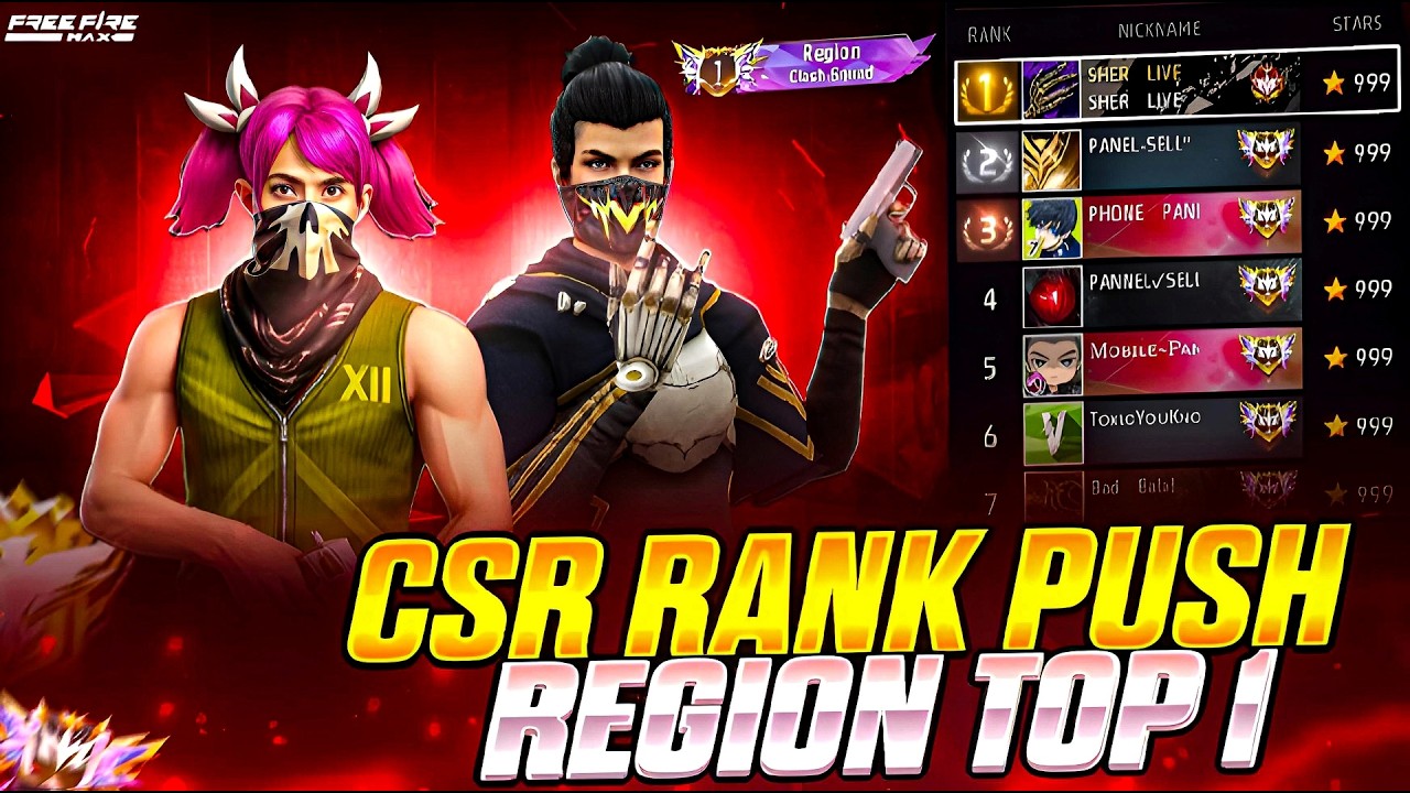 CSR PUSH TO REGION 999+⭐🚀GO FOR 300K 🔥😎🖥#shortslive #verticallive #freefire #shortsfeed #sherlive