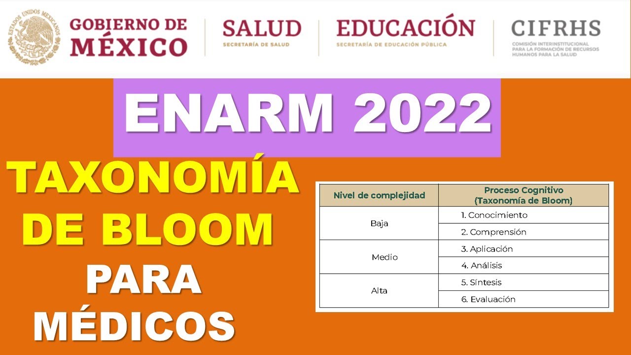 ENARM 2022 TAXONOMIA DE BLOOM PARA MEDICOS Y MEDICAS - YouTube