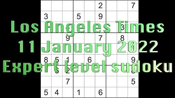 Sudoku solution – Los Angeles Times sudoku 11 January 2022 Expert level