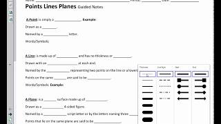 Points Lines Planes Guided Notes