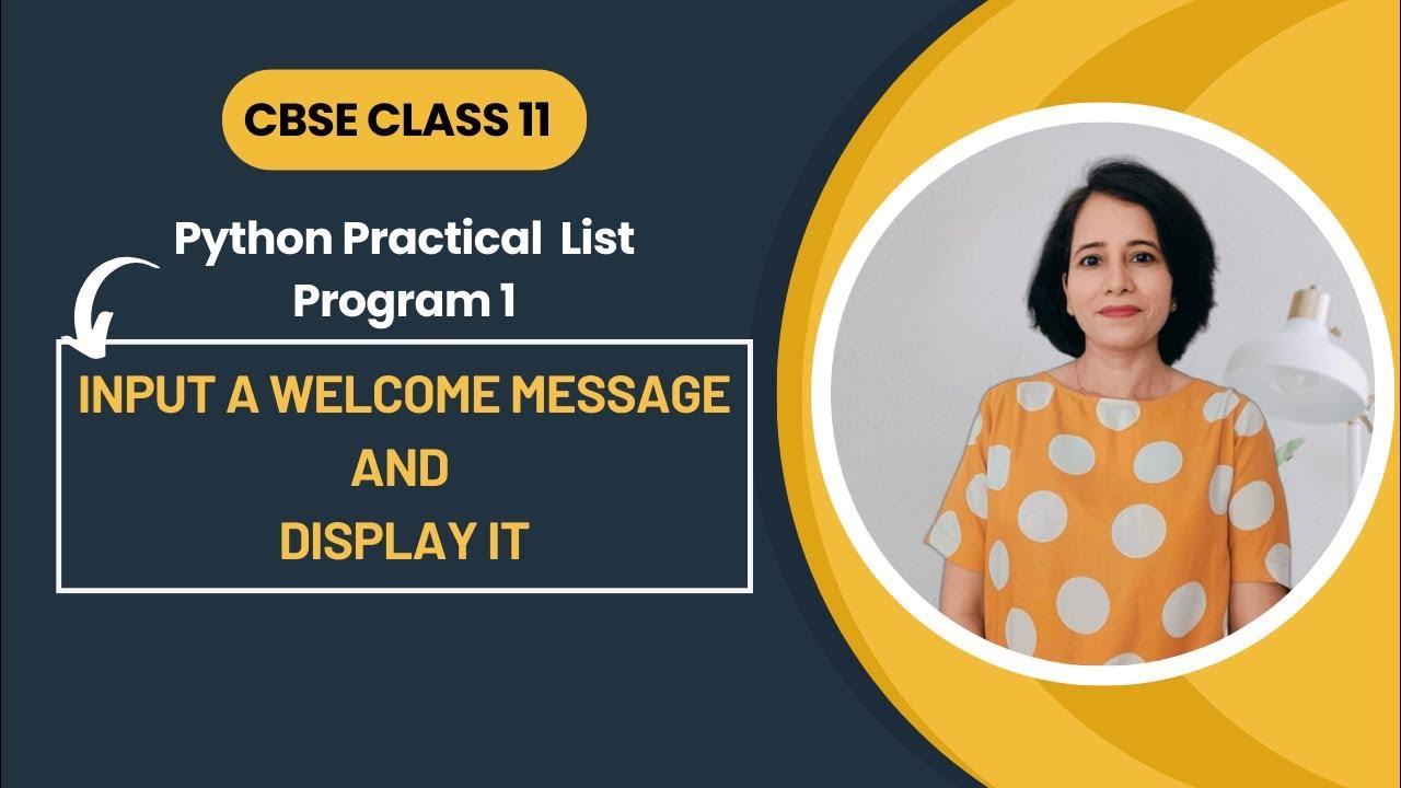 Python Program 1 | CBSE Class 11 Computer Science | In English - YouTube