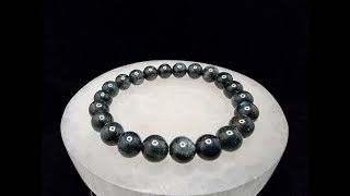 Gelang Batu Dark Kyanite Quartz Booster Full Natural 3A 8mm F956