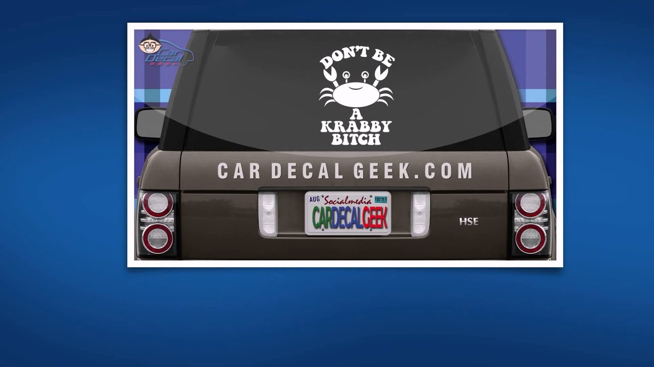 car stickers near me Don't Be a Crabby Bitch Car Decal Sticker