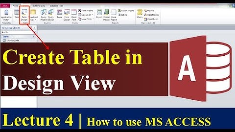 Lecture 4 |  How to Create Table By Using Design View in MS ACCESS | Learning Spot