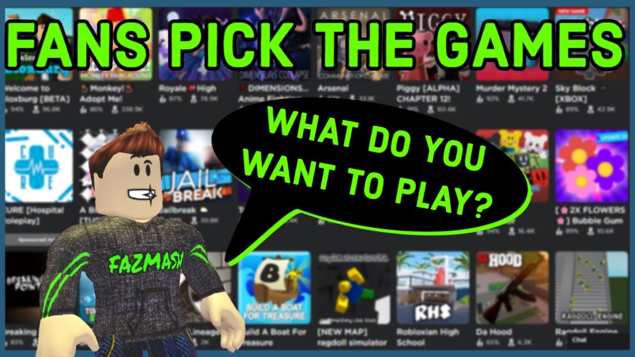 Live Playing Roblox With Fans You Choose The Game Roblox Youtube - live playing roblox games