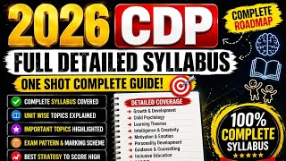CTET 2026 CDP Full Detailed Syllabus | Complete Unit Wise Syllabus | CTET Preparation #ctet #cdp