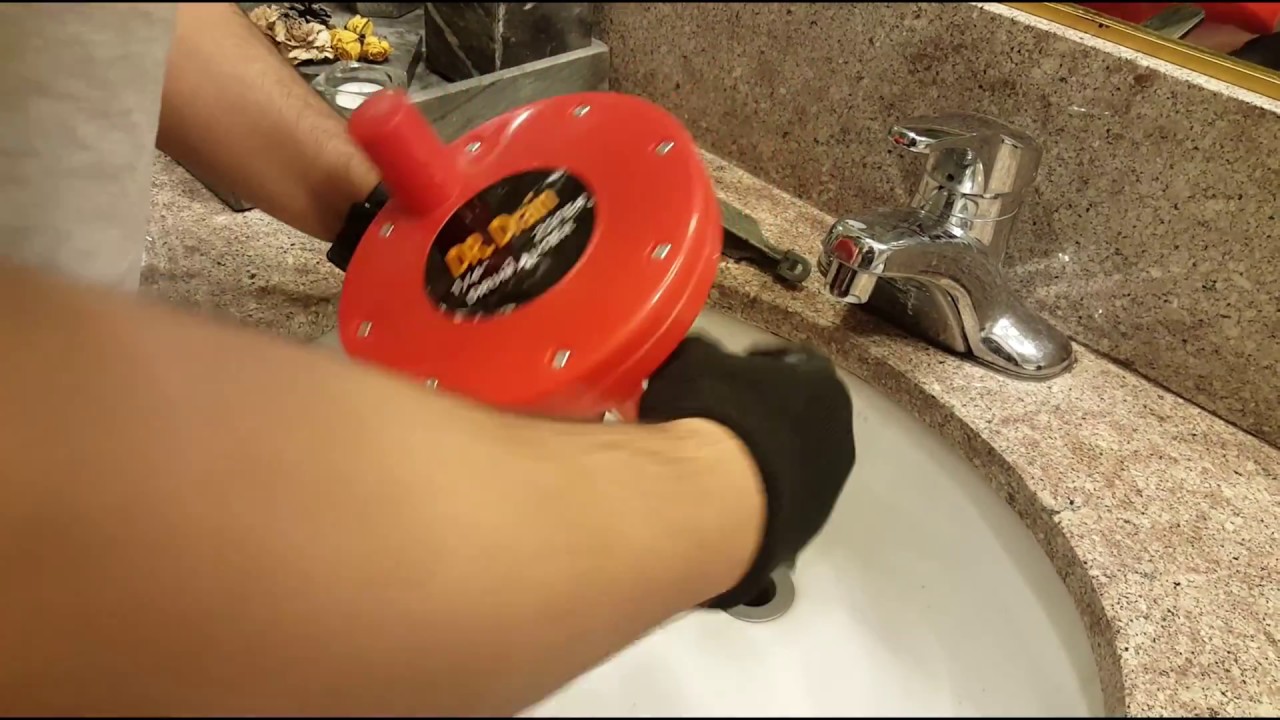 Unclogging Bathroom Sink With Dr Drain Vedrau01a1 Auger Plumbing Snake Youtube