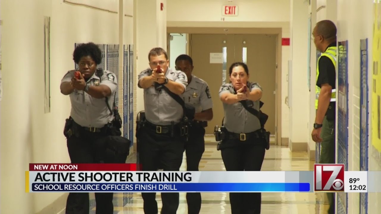 SRO's participate in active shooter training - YouTube