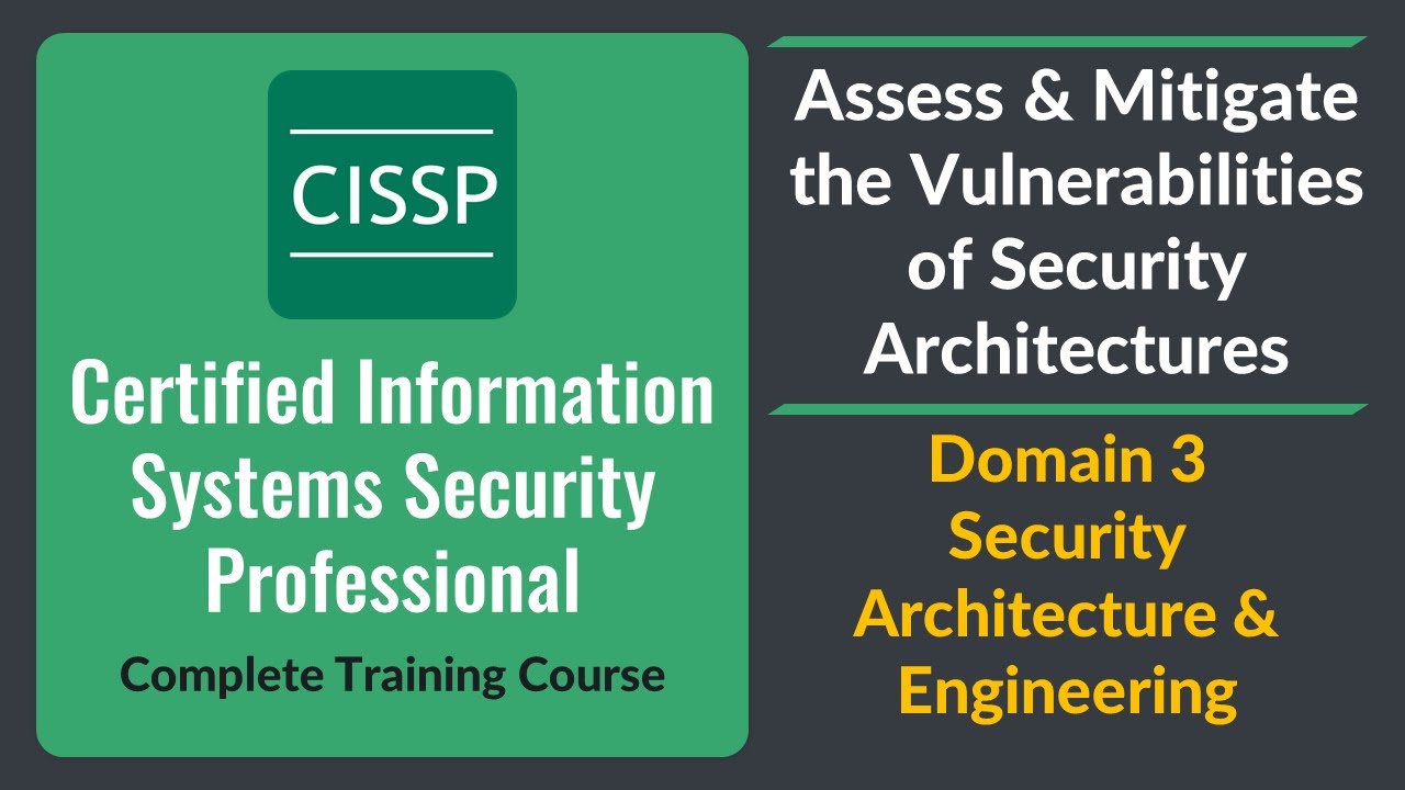 CISSP Assess Mitigate The Vulnerabilities Of Security Architectures 