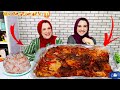 تحدي اكل اكبر صينيه بطاطس باللحمة كاملة مع آرز بالشعرية والعقاب كان