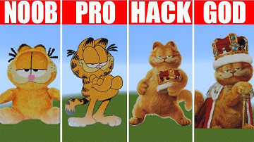Pixel Art (NOOB vs PRO vs HACKER vs GOD) Garfield in Minecraft
