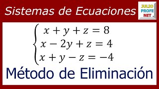 SISTEMA DE ECUACIONES LINEALES 3×3 POR MÉTODO DE ELIMINACIÓN