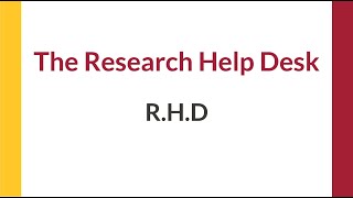 Get Help at Research Help Desk (RHD)!