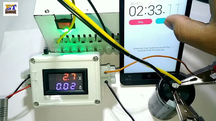 Super capacitor 500F 2 7V Charge and Discharge Testing