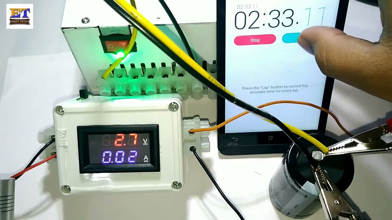 Super capacitor 500F 2 7V Charge and Discharge Testing