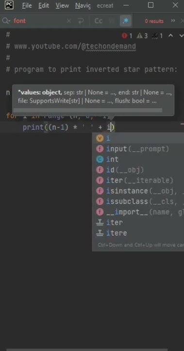 Python Program to print an Inverted Star Pattern #InvertedStarPattern # ...