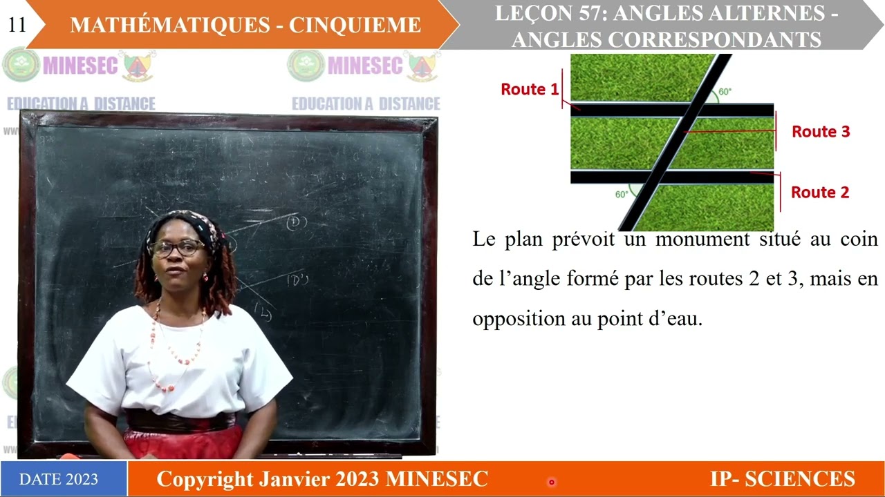 IP-SC Mathématiques 5è leçon 57  Angles alternes et correspondants