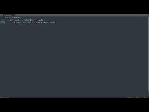 Leetcode 401. Binary Watch in Python | Python Leetcode | Python Coding Tutorial | Python Coding ASMR