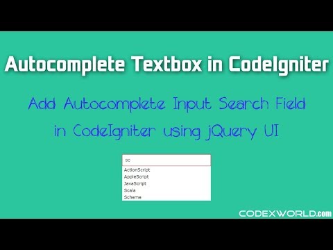 Autocomplete Textbox in CodeIgniter using jQuery UI