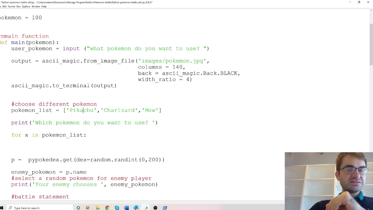 Python Pokemon Battle - Part 5 - YouTube
