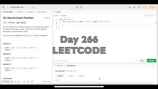 Day 266: LeetCode Problem 35. Search Insert Position - Swift