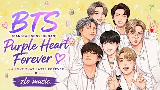 BTS (Bangtan Sonyeondan) 💜 Purple Heart Forever | Emotional ARMY Love Song | ZLO MUSIC