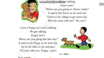 Class 3 poem- ( Puppy and I ) unit 7 of marigold book. HINDI explanation