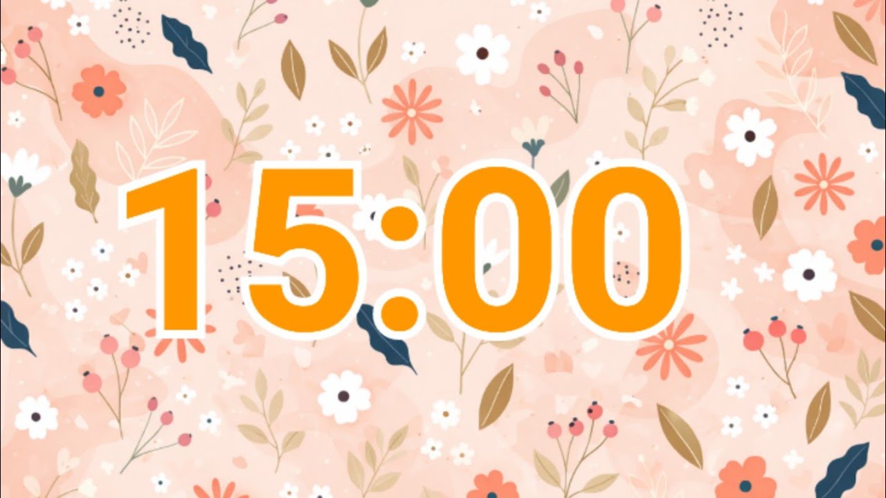 15-минутный пастельный весенний цветочный таймер | Спокойный цветочный обратный отсчет для концен...