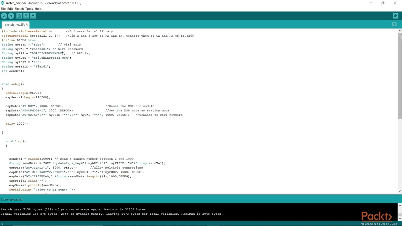 Connecting the Arduino to ThingSpeak Through ESP8266