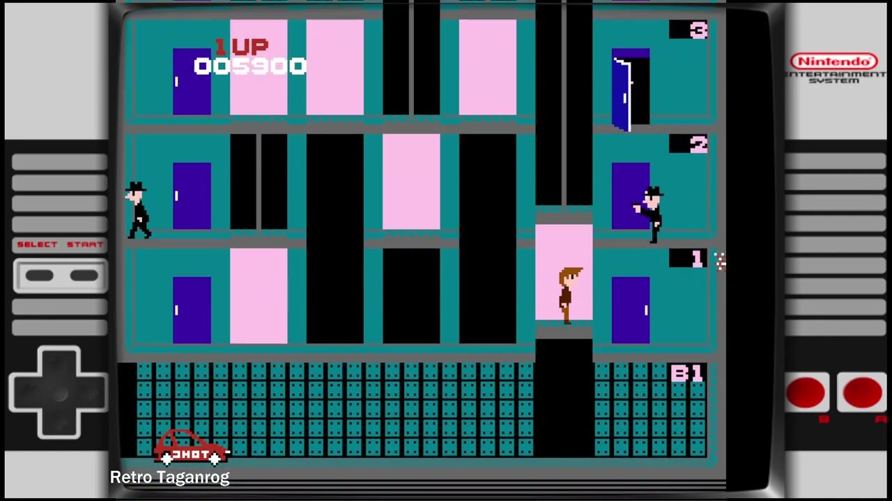 Elevator Action 1983 Игра на Денди (Игровые автоматы,Famicom,NES)