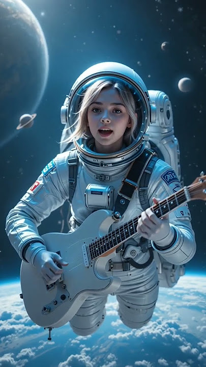 Die With a Smile – Sing Along in Space | 🚀 Astronaut Girl Guitar Version#SingToLearn #DieWithASmile