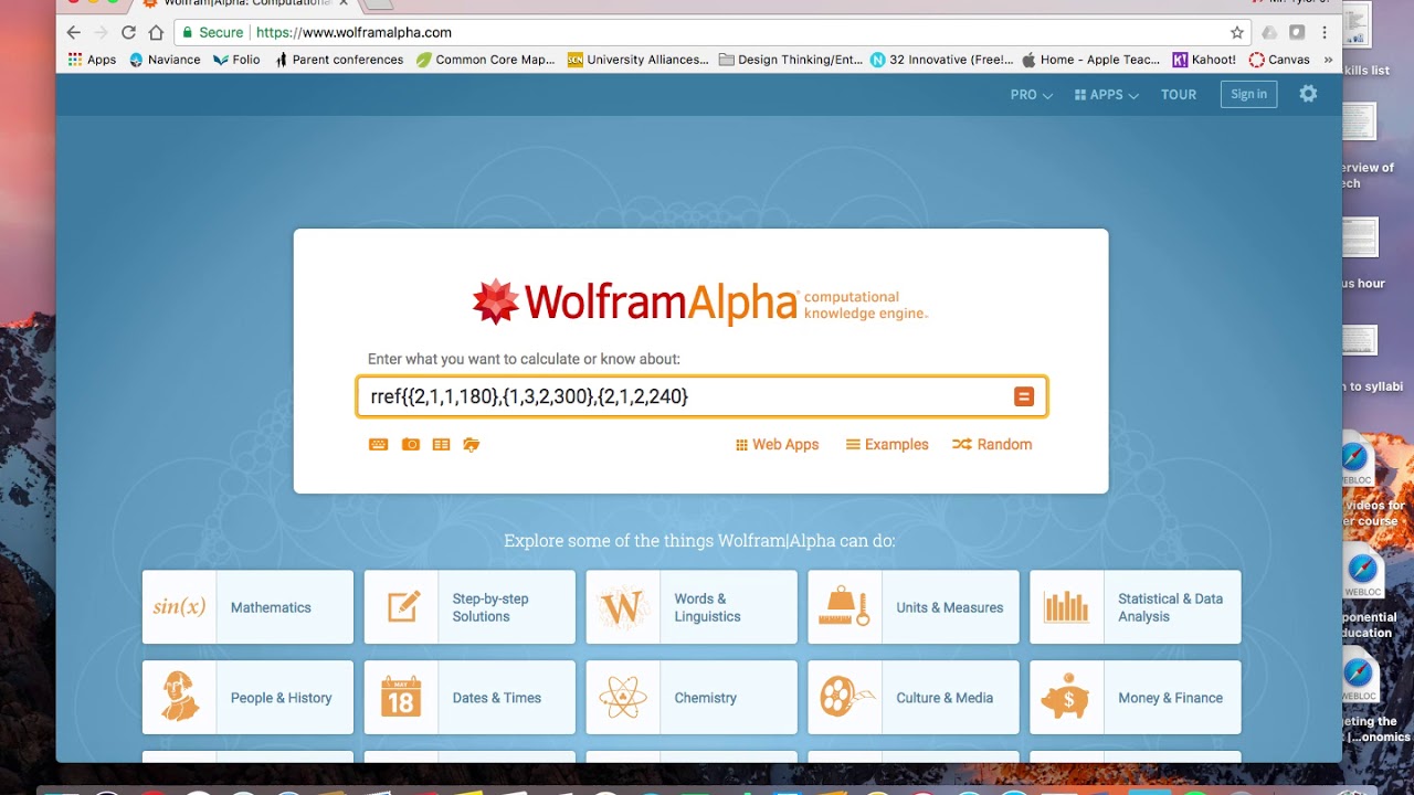 row reducing a matrix in wolfram alpha youtube reduced row echelon form wolfram