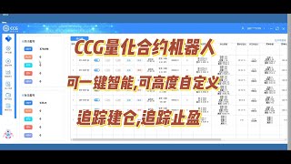 币圈波段神器CCG量化合约机器人，可一键智能，也可高度自定义，追踪建仓，追踪止盈