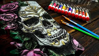 Granite Skull: Carving and Acrylic Painting