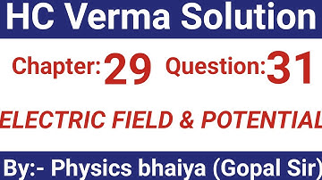 H.C. Verma Solutions - Electric Field & Potential - Chapter 29 , Question 31