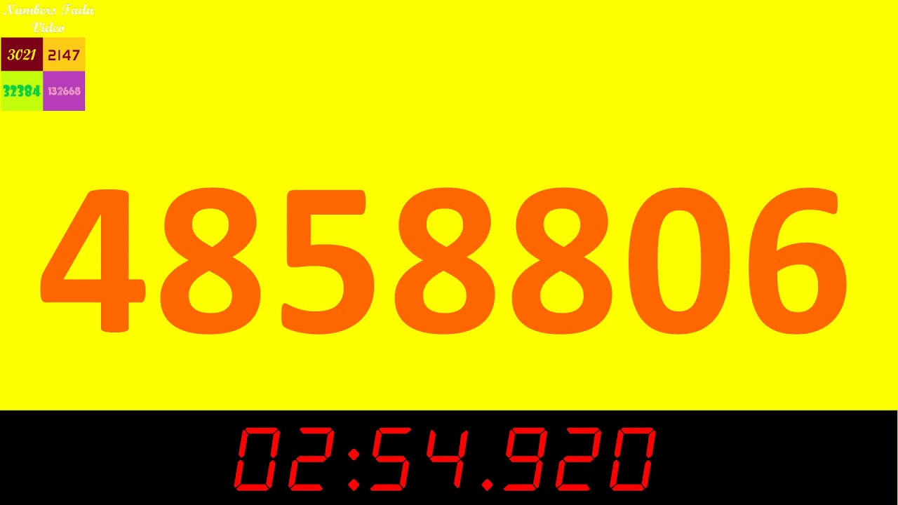 Numbers 1 to 5000000 with stopwatch youtube