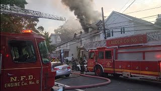 2nd Alarm + Additional Signal 9 House Fire (West End Ave ) Newark Nj 7-22-22