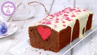 Bizcocho de Chocolate con Relleno de Corazón Sorpresa  / Postre de San Valentín