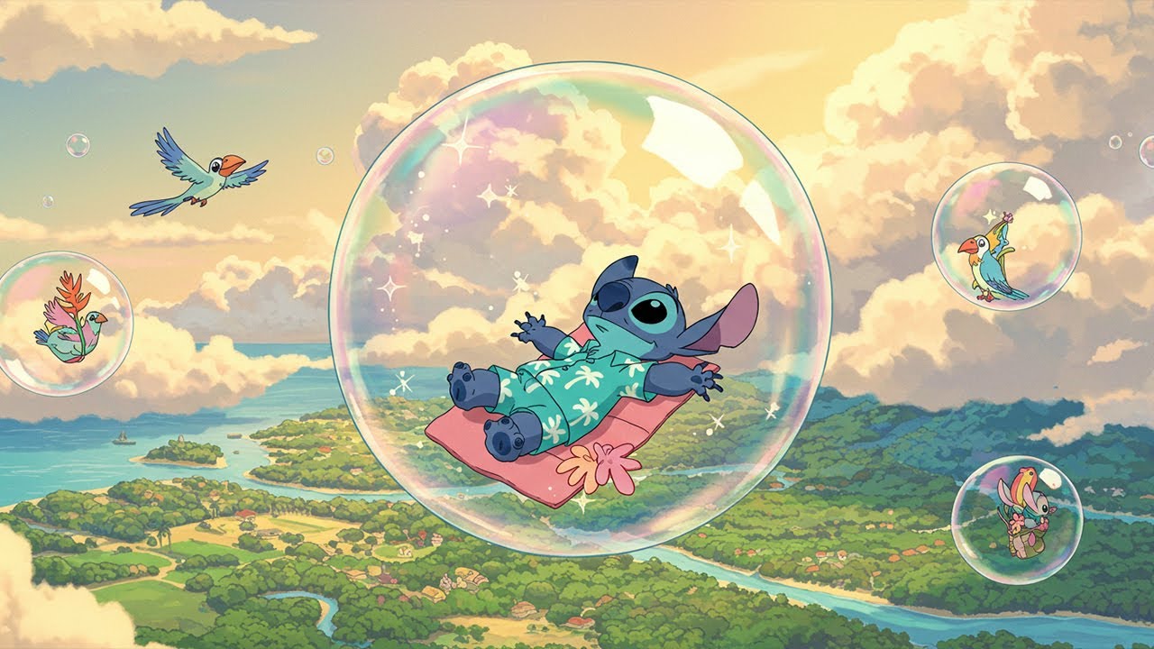 Sticth Floating Stitch Floating in Dream Bubbles ☁️ Airy Lofi Beats to Lift Your Mood ...