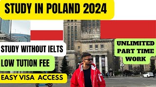 STUDY IN POLAND 🇵🇱 2024! STUDY WITHOUT IELTS! WORK UNLIMITED DURING STUDIES!#studyinpoland #visa