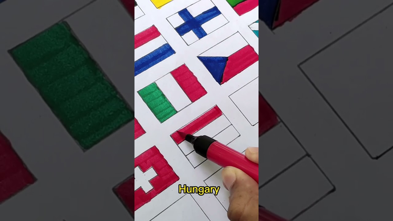Hungary flag art 🇭🇺 All country flag art challenge part 67 