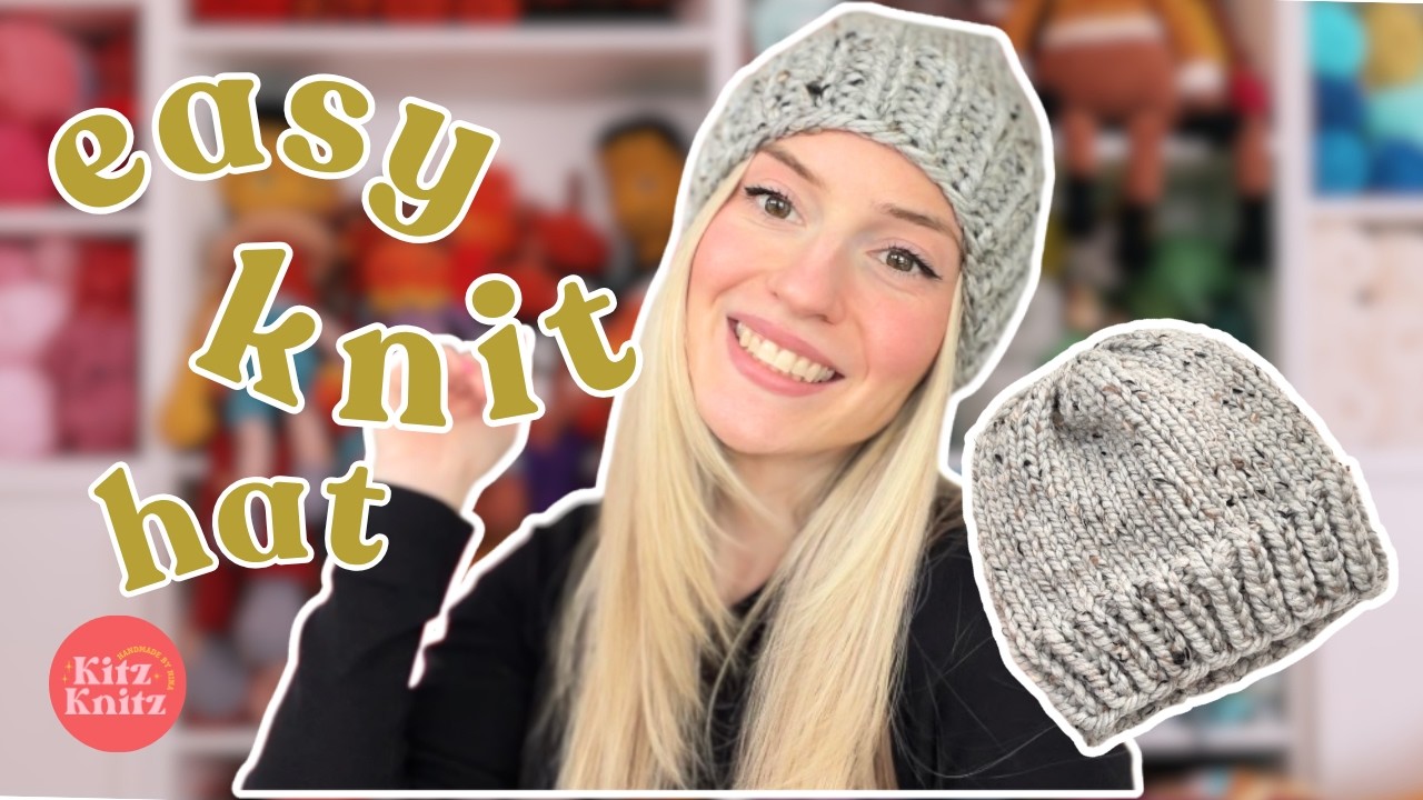 How to Knit a Basic Beanie for Beginners! A Step-By-Step Tutorial for ...
