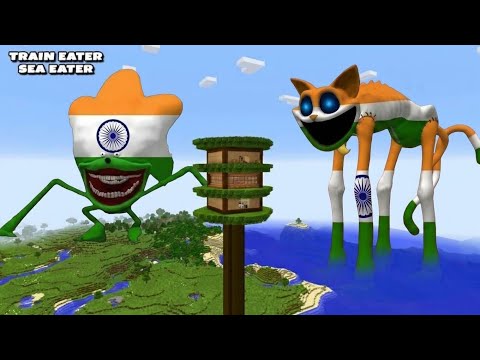 i Found Scary 🇮🇳 INDIAN CATNAP 😱 And 🇮🇳 INDIAN SONIC in Minecraft | Minecraft Lunar Moon | 8227-_