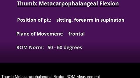 Range of Motion Measurement: Thumb Metacarpophalangeal (MCP) Flexion