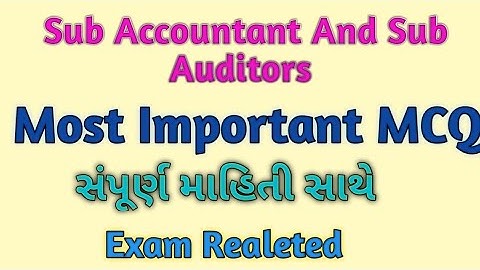 Sub Accountant And Sub Auditors /Most Important MCQ / Exam Realeted 2021
