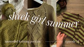 there’s a frog in my swamp… 🐸  olga jacket junior, cardi cocoon, twist loop | knitting podcast 14