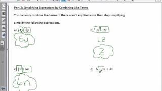 7th Grade 5-5: Simplify Algebraic Expressions