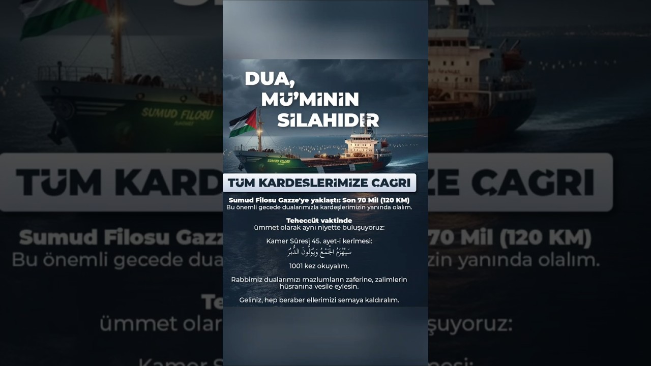 Dua, Mü’minin Silahıdır 🤲 Gazze İçin Dua Çağrısı | Sumud Filosu