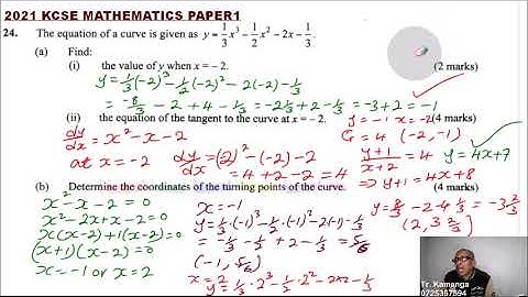 2021 KCSE MATHEMATICS PAPER 1 QUESTION 24