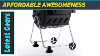 Fcmp Outdoor Im4000-Wk 37 Gallon Dual Chamber Tumbling Composter Best Garden Compost Bin With